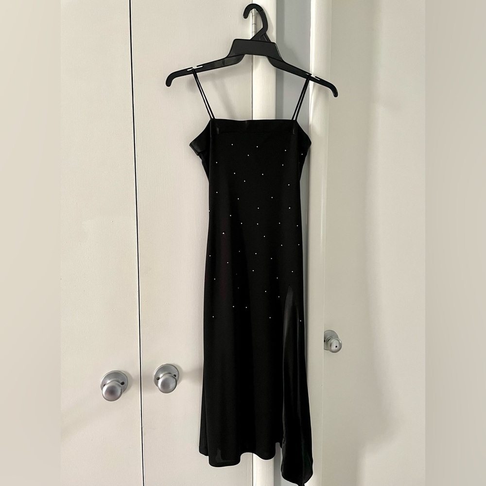 My Michelle | Vintage Black Rhinestone slip dress